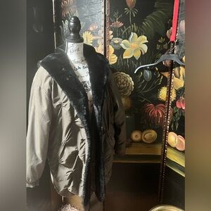 UTEX Vintage Down Filled Parka Puffer Coat taupe color